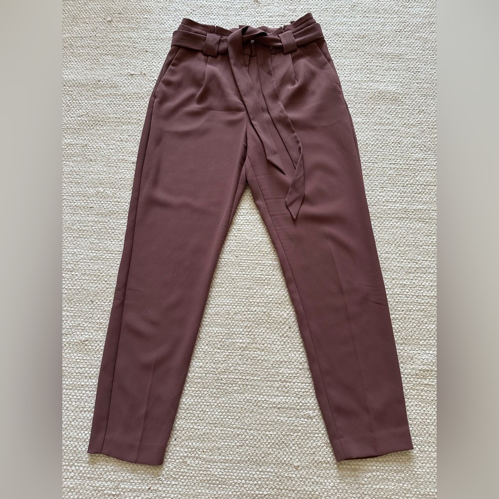 Express Paperbag Highwaist Belted Pants Mauve Size 4